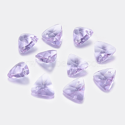 Faceted Glass Rhinestone Charms, Imitation Austrian Crystal, Triangle, Violet, 11x12x6mm, Hole: 1.2mm(RGLA-F050-B-371)
