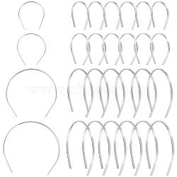 24Pcs 4 Style Iron Dolls Hair Hoop, for Doll Hair Accessories Making, Platinum, 6pcs/set(DIY-FG0002-74)