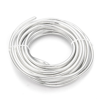 Round Aluminum Wire, Bendable Metal Craft Wire, for DIY Jewelry Craft Making, Silver, 3 Gauge, 6.0mm, 7m/500g(22.9 Feet/500g)