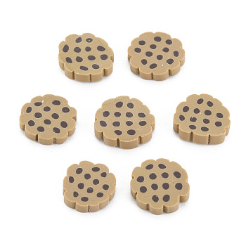Handmade Polymer Clay Cabochons, Imitate Food, Biscuits, Tan, 9~10.5x2mm, about 5000pcs/1000g