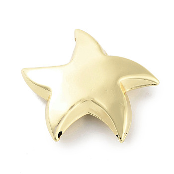 Brass Pendants, Star Charm, Real 18K Gold Plated, 37x40x10.5mm, Hole: 3.6mm