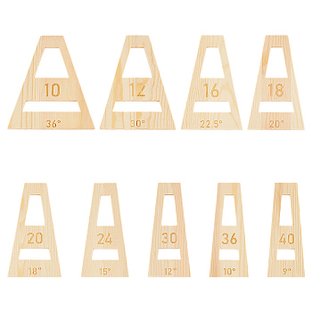 1 Set Trapezoid Wood Segmented Bowl Wedgies, Turning Tool, Blanched Almond, 150x57~130x5mm, Inner Diameter: 18~50x20.5~88mm, 9pcs/set