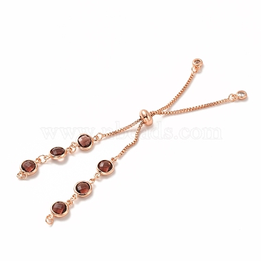 Bracelet en laiton plaqué or rose avec strass(MAK-M026-01RG)-2