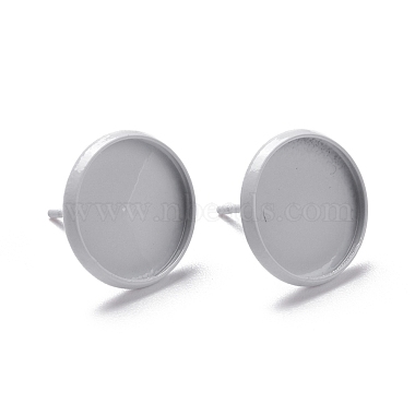 Gainsboro Flat Round 304 Stainless Steel Earring Settings