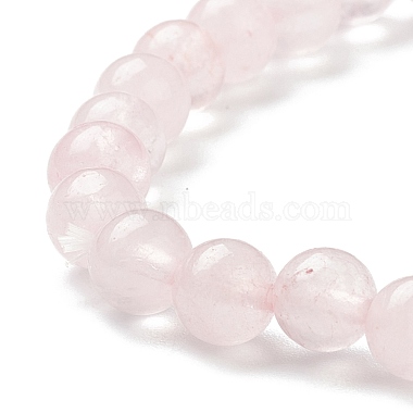 Naturelle quartz rose de perle bracelets extensibles(BJEW-A117-B-11)-6