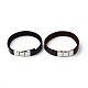 304 Stainless Steel Leather Cord Bracelets(BJEW-N269-29)-1