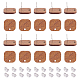 20 Pairs Walnut Wood Square Stud Earring Findings(WOOD-UN0001-03)-1