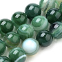 Teal Round Banded Agate Beads(X-G-S259-04E-6mm)
