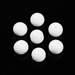 Opaque Solid Color Glass Beads, Round, White, 10~10.5mm, Hole: 1.2~1.4mm(X1-GLAA-N007-10mm-A06)