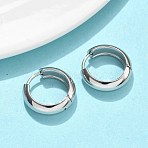 201 Stainless Steel Hoop Earrings, with 304 Stainless Steel Pins, PVD Vacuum Plating, Long-Lasting Plated, Ring Shape, Stainless Steel Color, 17x5mm(EJEW-D354-21P-02)