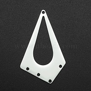201 Stainless Steel Chandelier Components Links, Laser Cut, Teardrop, Stainless Steel Color, 41x25x1mm, Hole: 1.6mm(STAS-R111-LA066)
