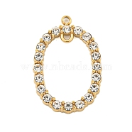 304 Stainless Steel Crystal Rhinestone Connector Charms, Oval Links, Real 14K Gold Plated, 24x16x2mm, Hole: 1.2mm and 1.4mm(STAS-L080-019G)