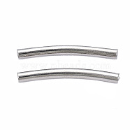 201 Stainless Steel Beads, Curve Tube, Stainless Steel Color, 20x2x2mm, Hole: 0.7mm(STAS-N092-130A-01)