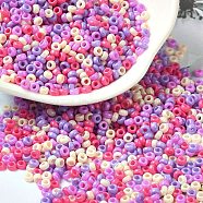 Baking Paint Glass Seed Beads, Donut, Colorful, 8/0, 2.5~3x1~1.5mm, Hole: 1~1.2mm, about 40909pcs/1pound(SEED-P006-03A-36)