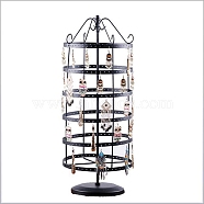 6-Tier Rotatable Iron Earring Display Towers, with 288 Holes, Black, 19.5x19.5x48cm(PW-WG73263-01)