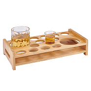 Wood Display Stands, for Shot Glasses & Dispensers, Rectangle, Gold, 300x160x66mm(WH-WG25995-01)