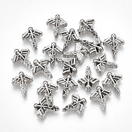Alloy Cabochons, Fit Floating Locket Charms, Caduceus, Cadmium Free & Lead Free, Antique Silver, 8.5x7.5x2mm(PALLOY-T054-89)