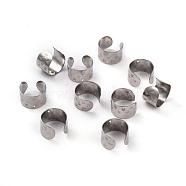 304 Stainless Steel Ear Cuff Findings, with Star Pattern, Stainless Steel Color, 11x7mm, Hole: 1mm(STAS-H151-08P)