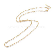 Gold Plated Tin Alloy Twisted Singapore Chain Fine Necklaces,, with Lobster Claw Clasps, 18 inch, 1.5mm(NJEW-BB10191-18)