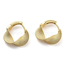 Brass Twist Wave Hoop Earrings, Golden, 18x21x7mm(EJEW-D067-05G)