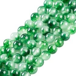 Natural Malaysia Jade Beads Strands, Round, Dyed, Sea Green, 8mm, Hole: 1mm, about 48pcs/strand, 15 inch(G-A146-8mm-C19)
