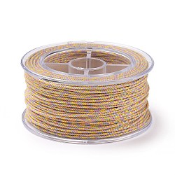 Macrame Cotton Cord, Braided Rope, with Plastic Reel, for Wall Hanging, Crafts, Gift Wrapping, Gold, 1mm, about 30.62 Yards(28m)/Roll(OCOR-H110-01A-12)