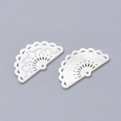 Freshwater Shell Pendants, Fan, Creamy White, 34.5x20x2mm, Hole: 1mm(SHEL-T007-14)