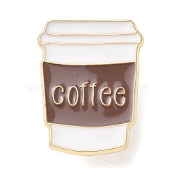 Cooffee Enamel Pins, Alloy Brooches for Backpack Clothes, Coffee, Sienna, 27.5x21mm(JEWB-D279-09G)