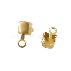 Brass Cup Chain Ends, Rhinestone Cup Chain Connectors, Golden, 8.5x5mm, Hole: 1.2mm, about 4.5mm inner diameter(X-EC288-5G)