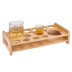 Wood Display Stands, for Shot Glasses & Dispensers, Rectangle, Gold, 300x160x66mm(WH-WG25995-01)