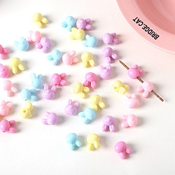 Opaque Acrylic Beads, Rabbit Head, Mixed Color, 13x10.5x9.7mm, Hole: 2.5mm, about 830pcs/500g(OACR-L016-05)