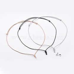 Adjustable Korean Waxed Polyester Cord Necklace Making Sets, with 304 Stainless Steel Lobster Claw Clasps and Pinch Bails, Mixed Color, 21.26 inch~27.32 inch(54~69.4cm), 3pcs/set(AJEW-JB00510)
