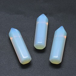 Opalite Pointed Beads, No Hole/Undrilled, For Wire Wrapped Pendant Making, Bullet, 36.5~40x10~11mm(G-G795-02-08)