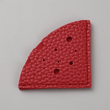 PU Leather Fan Bookmarks, Book Corner Protectors, for Book Lovers Writers Readers, Dark Red, 54x55x3.5mm