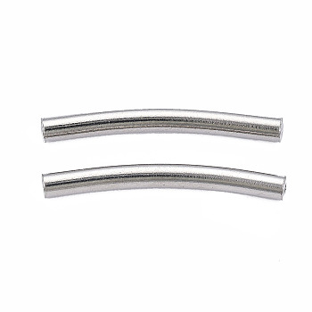 201 Stainless Steel Beads, Curve Tube, Stainless Steel Color, 20x2x2mm, Hole: 0.7mm