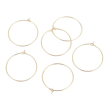 Ion Plating(IP) 316L Surgical Stainless Steel Hoop Earring Findings, Wine Glass Charms Findings, Golden, 30x0.7mm, 21 Gauge