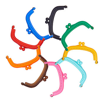 PandaHall Elite Plastic Purse Frame Handle for Bag Sewing Craft Tailor Sewer, Mixed Color, 50x85x12mm, Hole: 1.5mm, 9pcs/set