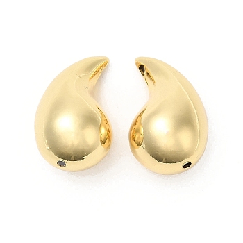 Brass Beads, Teardrop, Real 16K Gold Plated, 32x17.5x18mm, Hole: 2.2mm