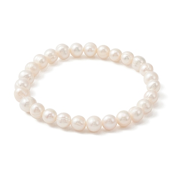 Natural Pearl Beaded Stretch Bracelets, Inner Diameter: 2 inch(5.1cm)