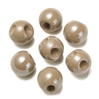Opaque Acrylic Beads, Round Ball Bead, Top Drilled, Tan, 19x19x19mm, Hole: 3mm