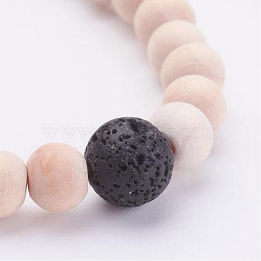 Wood Beads Stretch Bracelets(BJEW-JB02958)-2