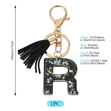 1Pc Resin Letter Keychains(KEYC-TADJ0001-09R)-3
