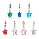 7Pcs 7 Colors Glass European Dangle Charms(RB-OC0001-06)-1