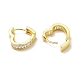 Brass Cubic Zirconia Hoop Earrings(KK-H433-56B-G)-2