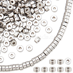 200Pcs 201 Stainless Steel Beads, Flat Round, Stainless Steel Color, 4x2mm, Hole: 1.4mm(STAS-HY0001-52)