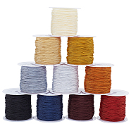 Elite 10 rolls 10 colors Nylon Braided Thread, Chinese Knot Cord, with Spool, Mixed Color, 0.8mm, about 21.87 Yards(20m)/Roll, 1 roll/color(OCOR-PH0002-88A)