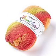 Wool Knitting Yarn, Segment Dyed, Crochet Yarn, Colorful, 1mm, about 400m/roll(YCOR-F001-16)