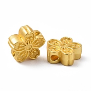 Rack Plating Alloy Beads, Cadmium Free & Lead Free & Nickle Free, Flower, Matte Gold Color, 10.5x11.5x4.5mm, Hole: 1.6mm(PALLOY-I215-27G)