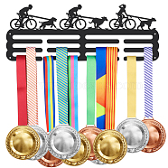 Cycling Sports Theme Iron Medal Hanger Holder Display Wall Rack, with Screws, Dog Pattern, 150x400mm(ODIS-WH0021-618)