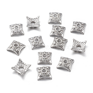 Tibetan Style Bead Caps, Cadmium Free & Nickel Free & Lead Free, Antique Silver, 7.5x7.5x3mm, Hole: 2mm(LF0573Y-NF)